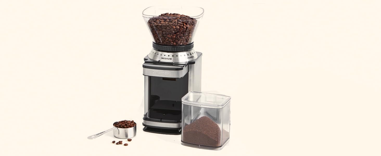 Кавомолка Cuisinart для дому: 4-18 чашок, 18 ступенів помолу, для еспресо, колд брю, лате, капучино, нержавіюча сталь