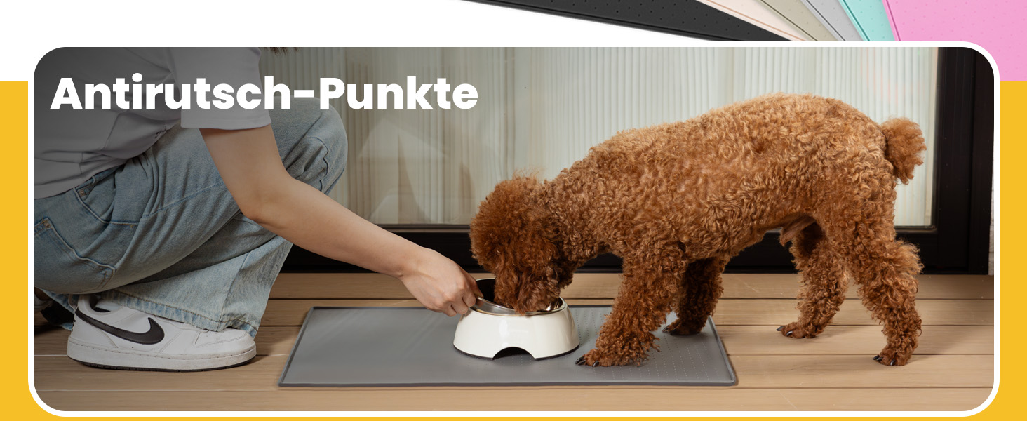 Килимок для годування собак та котів Conlun, нековзний, 100% водонепроникний, з піднятим бортиком, для запобігання розливу, придатний для миття в посудомийній машині (Taupe, 60 x 40 см)