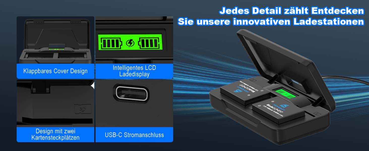 Акумулятор LP-E17 1300mAh та зарядний пристрій LED Dual USB для Canon Rebel SL3, SL2, T8i, T7i, T6i, T6s, EOS R10, R50, R8, RP, M3, M5, M6, 200D, 77D, 750D, 760D, 800D, 8000D (2 шт. акумулятори & 1 зарядний пристрій)