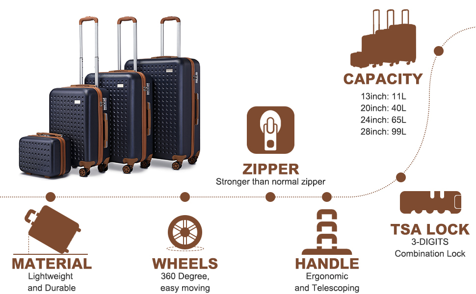 Чохол-валіза KONO: валіза на колесах 67x44x27 см з TSA-замком, блакитна