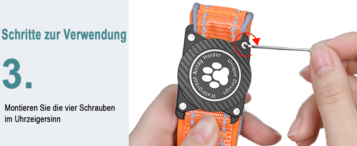 Світловідбиваючий нашийник для Apple AirTag для собак, регульований, водонепроникний, для малих, середніх та великих собак, L (32-43.5 см), фіолетовий