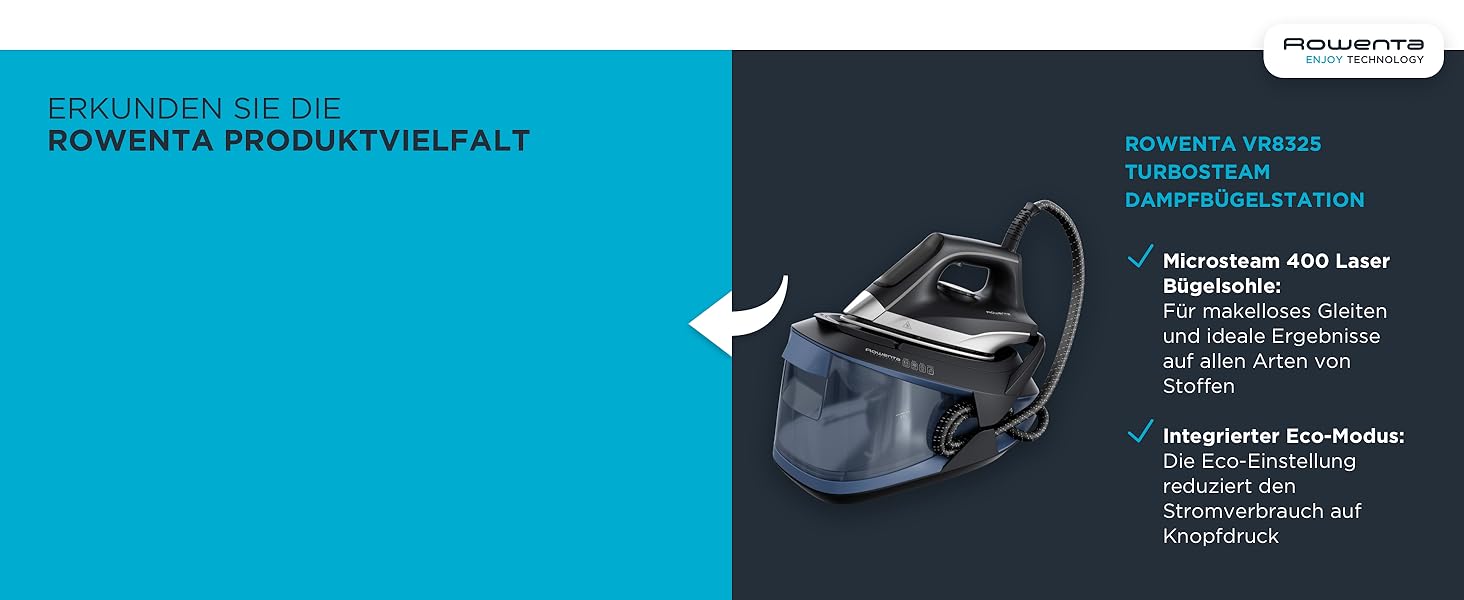 Праска Rowenta Acessteam DW4301: 2500 Вт, 140 г/хв, Microsteam 300, захист від накипу, без крапель, блакитно-чорна