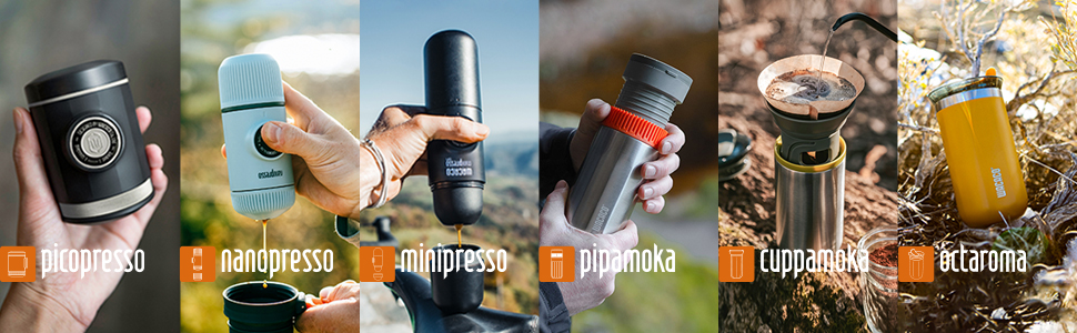 Набір бариста WACACO Nanopresso для портативної кавомашини, аксесуари для подвійного еспресо та лунго, з дорожнім футляром