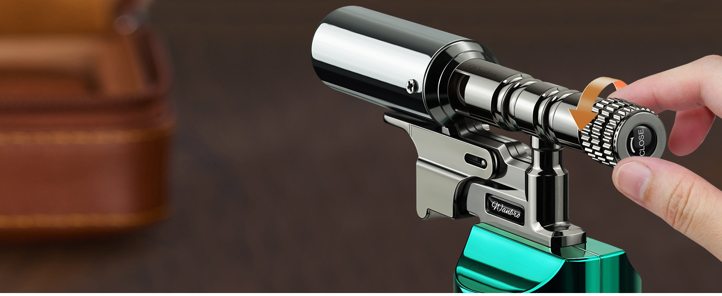 Газовий пальник для кухні Küchenbrenner: потужний Jet-полум'я, заправний бутаном, для крем-брюле, паяння (без бутану), чорний Wb009