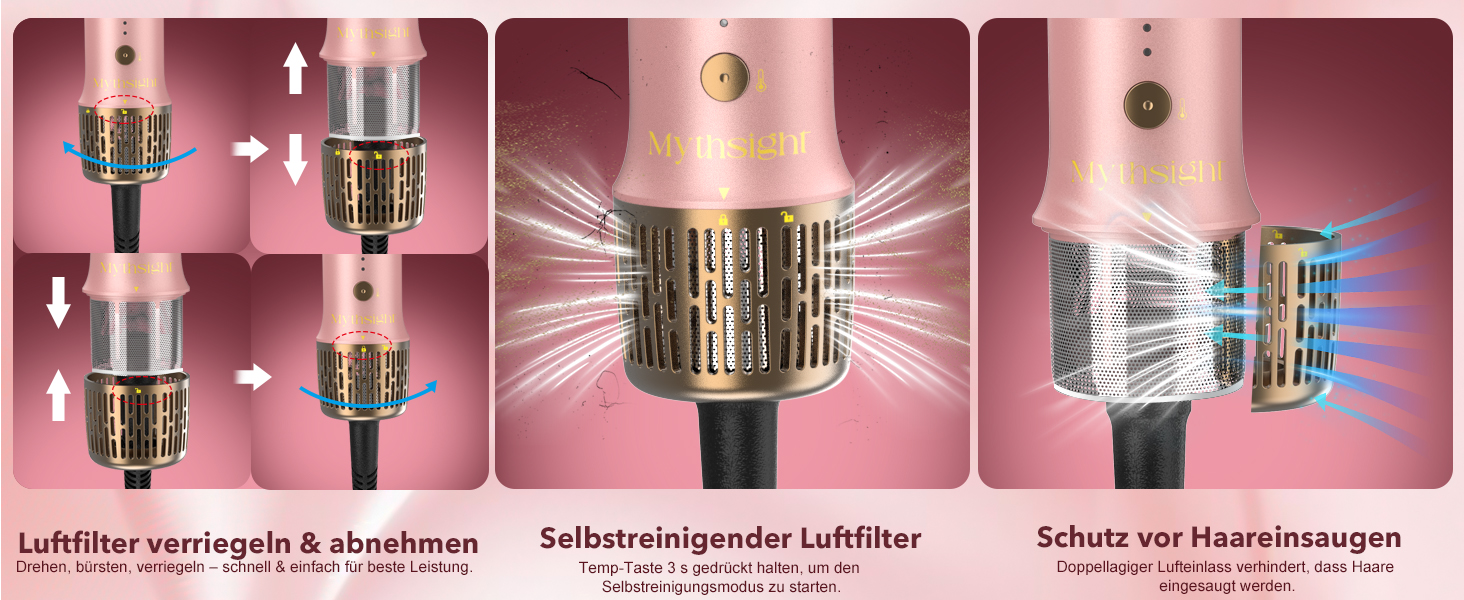 Airstyler 6-в-1: Фен, стайлер, локони, випрямлення. Рожевий колір.