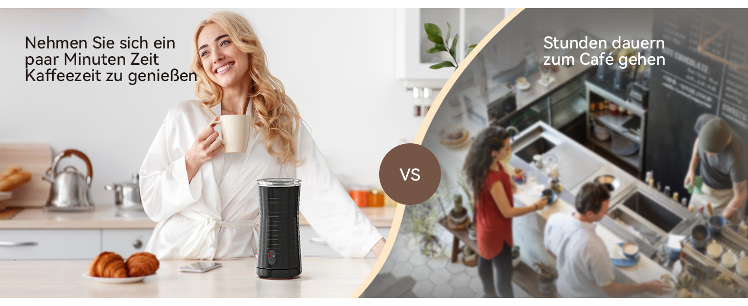 Електричний піноутворювач для молока Morpilot, 650W, нержавіюча сталь, 240мл, для гарячого та холодного молока, шоколаду, миється в посудомийній машині