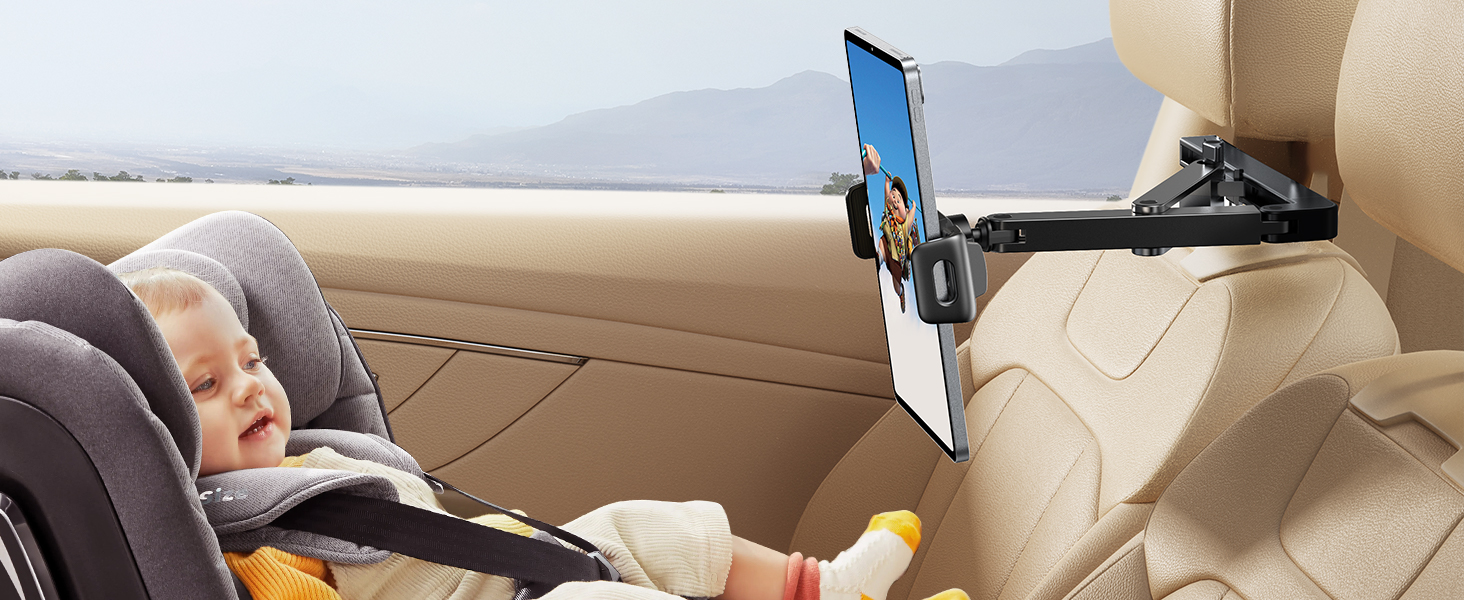 Тримач для планшета Joyroom в авто з двома стержнями та регульованим кріпленням, сумісний з iPad, Switch, Phone (4.7-13 дюймів)