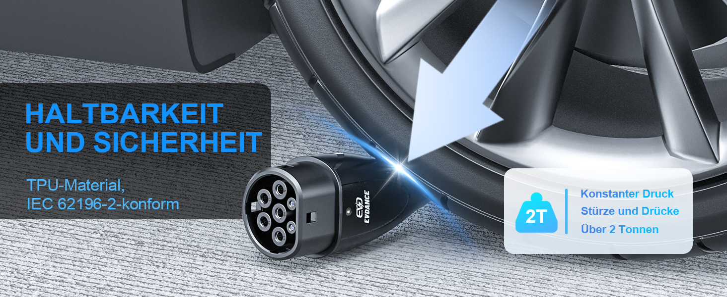 Кабель для зарядки електромобілів Тип 2, 6м, 16A, 11кВт з сумкою. Сумісний з усіма електромобілями