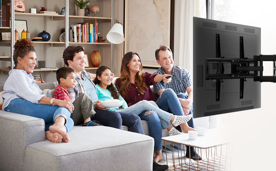 Кріплення для телевізора Ribelli® Schwenkbar Neigbar: поворотне та нахилене, VESA 600x400mm, для телевізорів та моніторів 32-84 дюймів, до 50 кг, підходить для Flat та Curved моделей