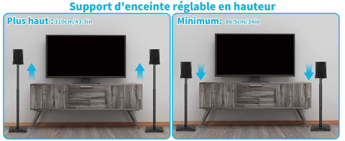 Регульовані підставки для акустики SB-204: пара підставок для сателітної та поличкової акустики, до 5 кг, з кабельним каналом