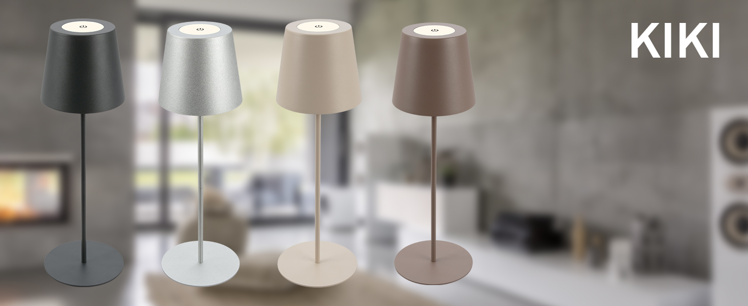 Світлодіодна настільна лампа Briloner бездротова з сенсорним керуванням, димування, регульована висота, бежева 36x10.5 см