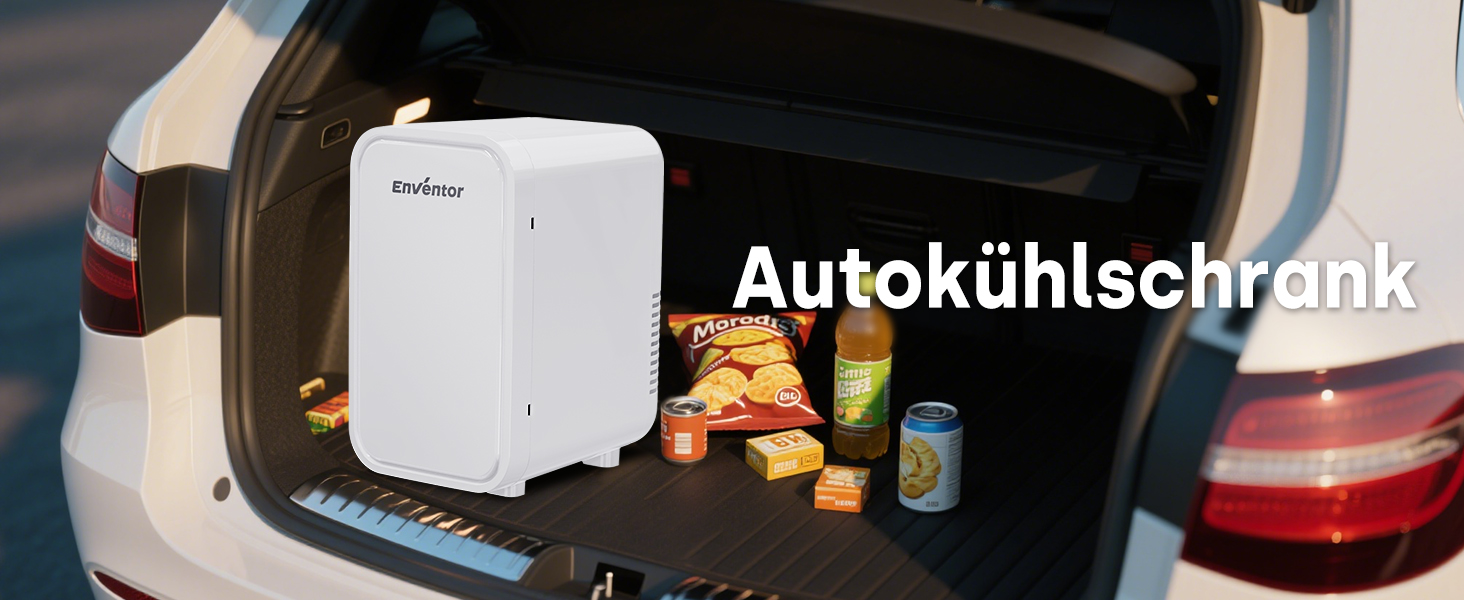 Mini холодильник Enventor 6L: портативний, для авто, кімнати, косметики, фруктів та напоїв (білий)