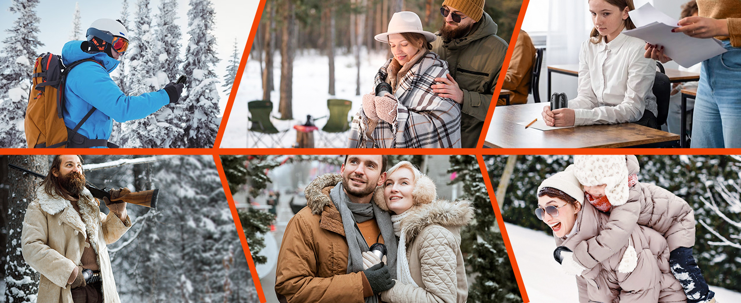 Електричні грілки для рук OUTJUT, 6000mAh, 3 режими нагріву, USB, 2 шт. (чорний та сірий)