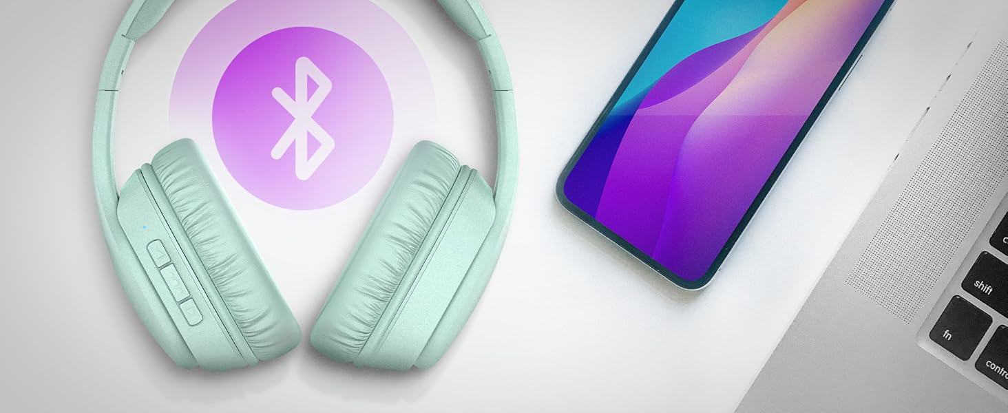 PowerLocus P7 Bluetooth навушники Over-Ear, складані, бездротові з басами, Hi-Fi стерео, з функцією гучного зв'язку, USB-C зарядка та тривалий час роботи для iPhone/PC/TV (М'ятний колір)