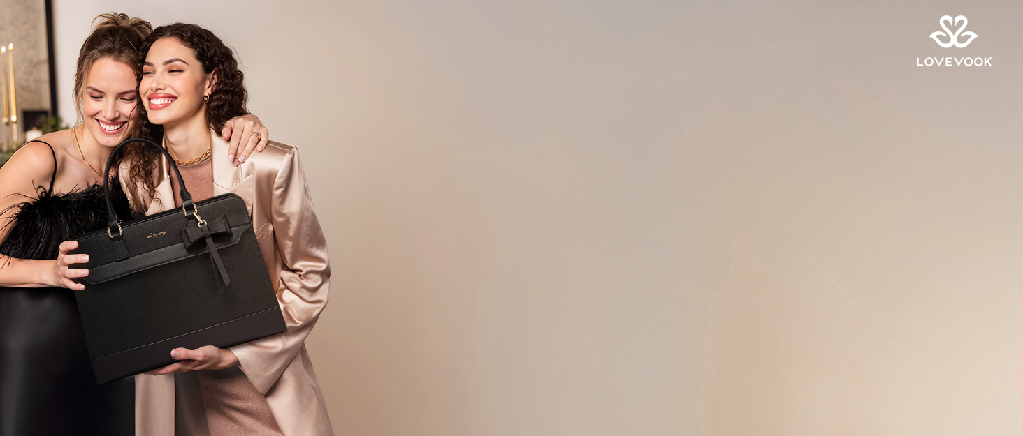 LOVEVOOK Сумка для ноутбука 15.6 дюймів, жіноча, велика, шкіряна, для роботи, навчання, офіційна, універсальна, на плечі, тоут, шкіряна сумка LOVEVOOK Violett-schwarz