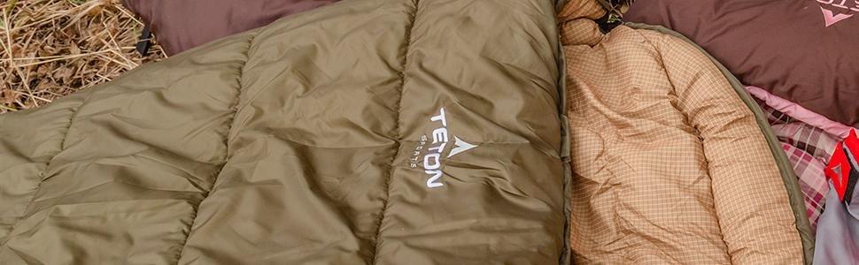 Сплячий мішок TETON Sports Celsius XXL; Великий для сімейного кемпінгу; Безкоштовний компресійний мішок, Чорний