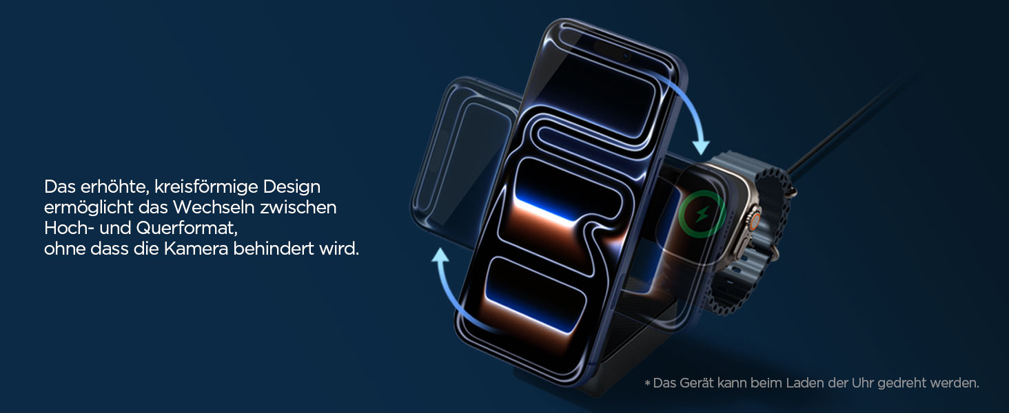 Зарядна станція Spigen Essential Qi2.2 25W 3-в-1 MagSafe для iPhone 17/16 Pro Max, Pixel 10 Pro, AirPods, Samsung Galaxy S26 Ultra - Чорна + USB-C кабель 2м