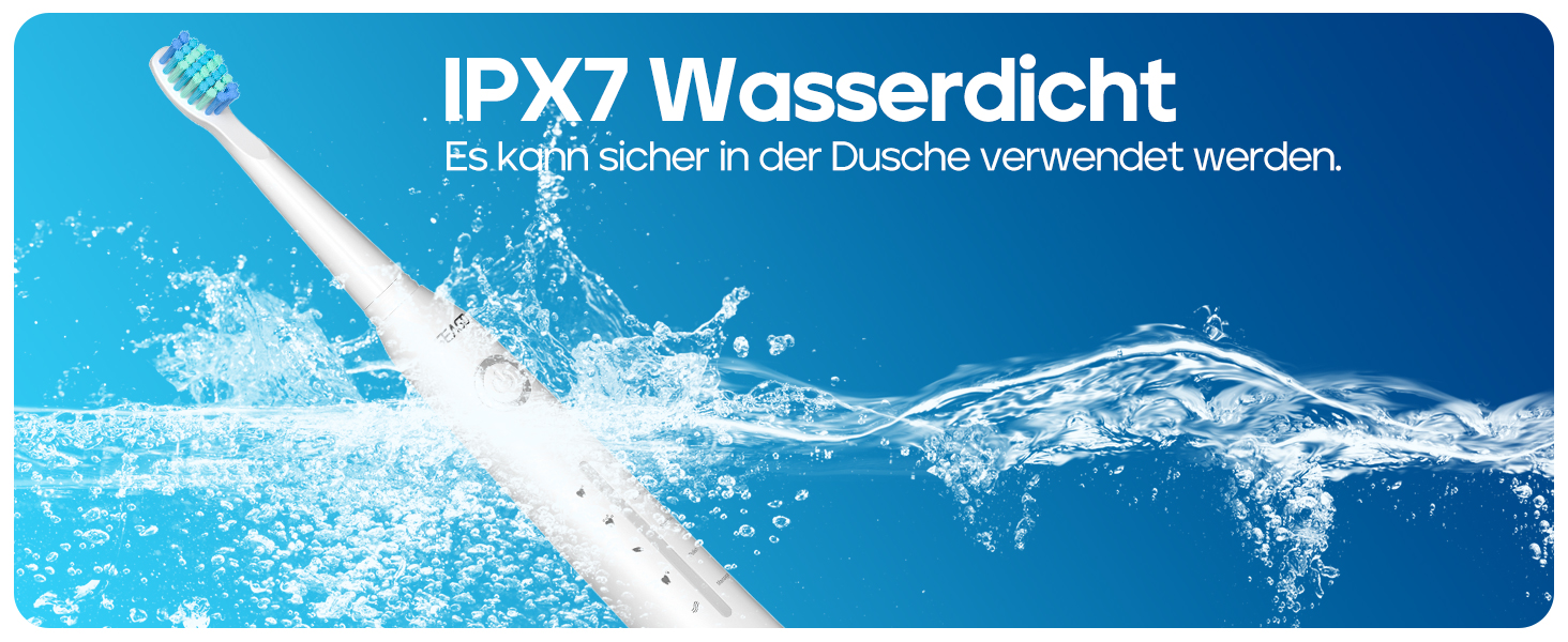 Електрична звукова зубна щітка Seago SG-958 (біла), 40000 вібрацій/хв, 5 режимів, 8 насадок, USB-зарядка