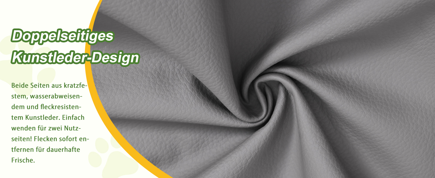 Ортопедичний лежак для собак великих порід 119x73 см, знімний чохол з екошкіри, м'який лежак-матрац для собак, сірий (L119xB73xH9 см)