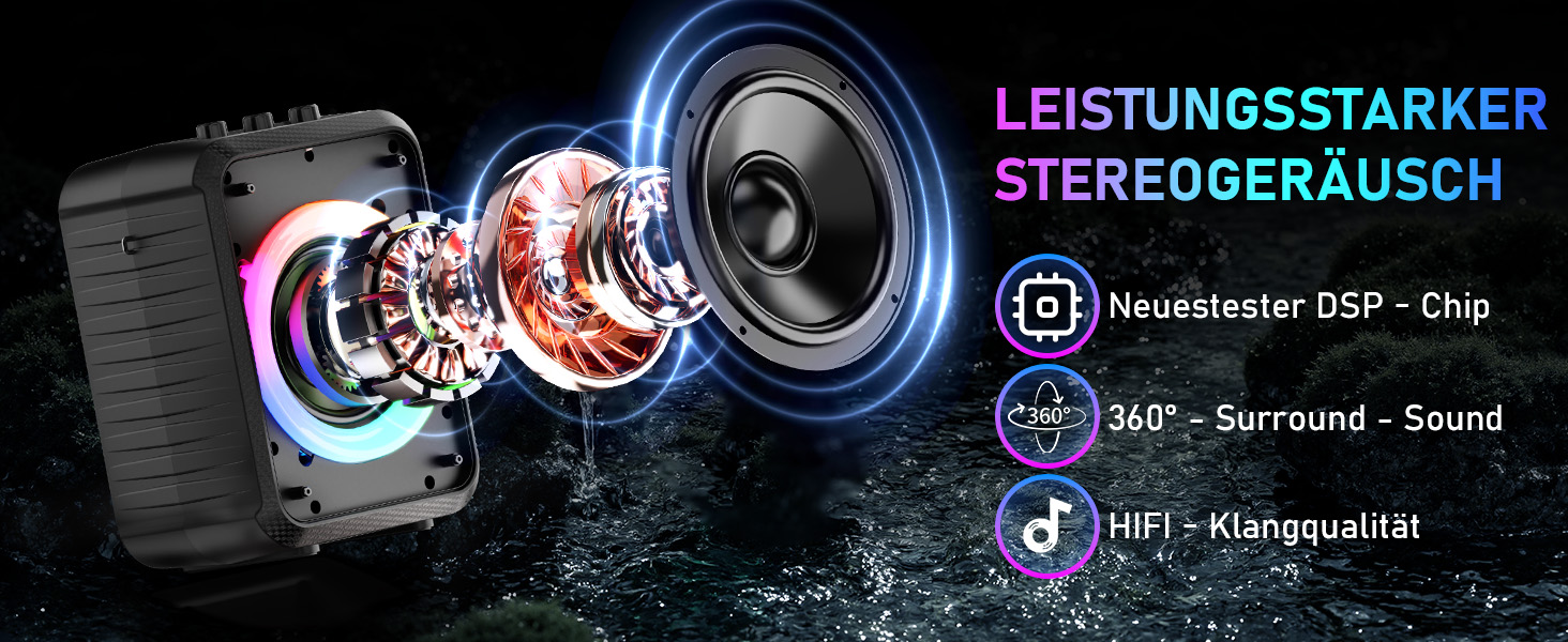 Караоке машина з 2 мікрофонами, портативна Bluetooth караоке система з LED підсвічуванням, Па-система, ідеальна для домашніх вечірок та як подарунок для дорослих та дітей, чорна D13T