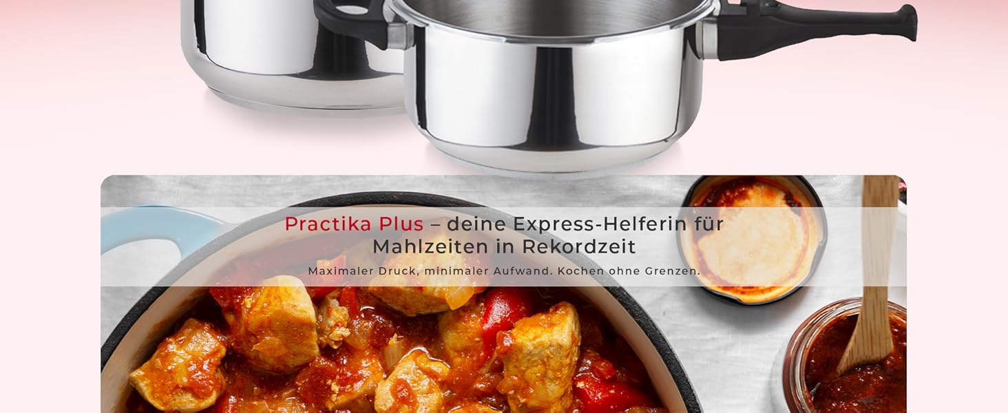 Скороварка Magefesa Practika Plus 7.5 л, нерж. сталь 18/10, індукція, енергозберігаюча, датчик тиску, безпечне закриття