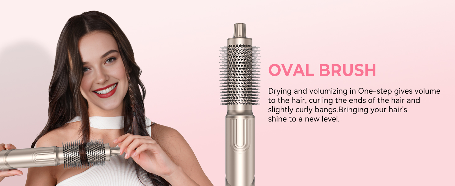 Набір для стайлінгу волосся 5 в 1 Atopskins Air Styler 1400W: іонний фен, вирівнювач, плойка Auto-Wrap та круглі щітки для об'єму та гладкості, Gold