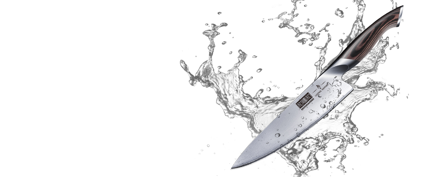 Набір кухонних ножів HOSHANHO 6 шт. з магнітним тримачем, професійний з вуглецевої сталі, ергономічні ручки