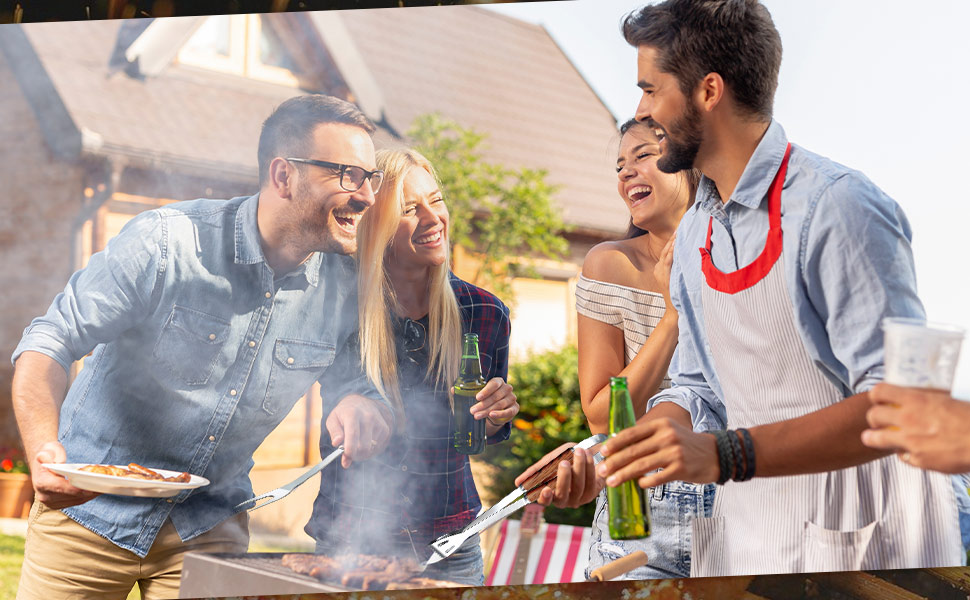 Набір гриль-посуду, 12 предметів, нержавіюча сталь, з кейсом, довговічні інструменти для барбекю, кемпінгу, професійний набір для грилю для чоловіків та жінок