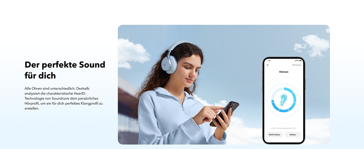 Soundcore Space One: Бездротові навушники Over-Ear Bluetooth з активним шумозаглушенням, 40 годин відтворення, Hi-Res Audio, Bluetooth 5.3 (Хimmelblau)