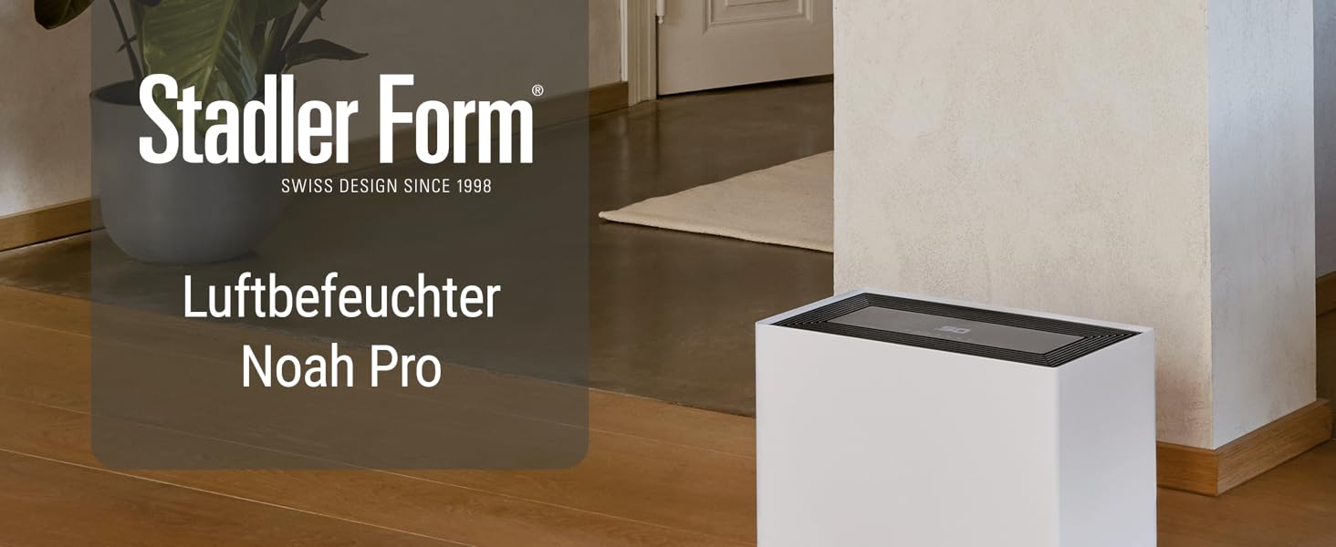 Зволожувач повітря Stadler Form Noah Pro, білий, для великих приміщень (110 м²), WiFi, App, гігростат, тихий