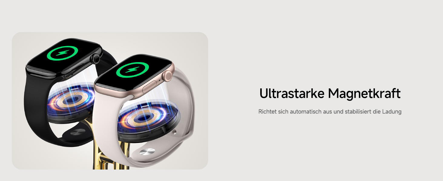 Зарядна станція SwanScout Doppel Watch 704A для Apple Watch 10/Ultra/9/8/7/6 та AirPods Pro (3.3W, без адаптера, чорний/золотий)