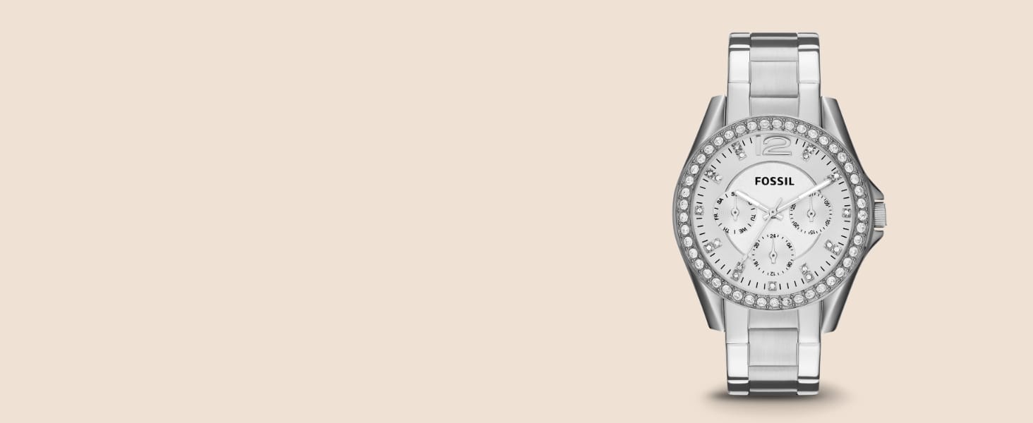 Годинник Fossil Riley для жінок: кварцовий хронограф з нержавіючої сталі або шкіряним ремінцем, золотистий колір, блискітки, 38 мм