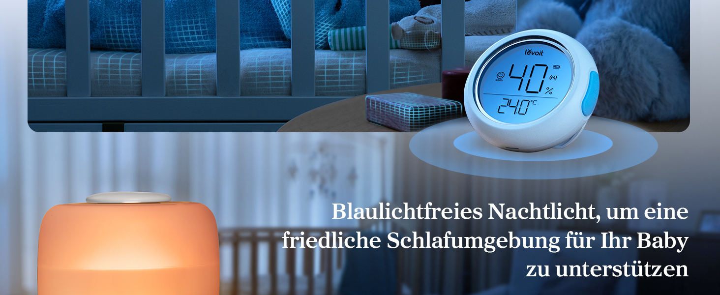 Левіт 19dB: Розумний зволожувач повітря з автовимкненням, датчиком вологості та аромадифузором для дитячої кімнати, спальні, рослин. Об'єм 3л, поворотна на 360°