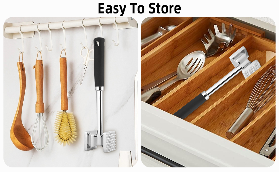 Fleischhammer Bixury 27 см з нержавіючої сталі, двосторонній молоток для м'яса, для приготування шніцелів, котлет, стейків