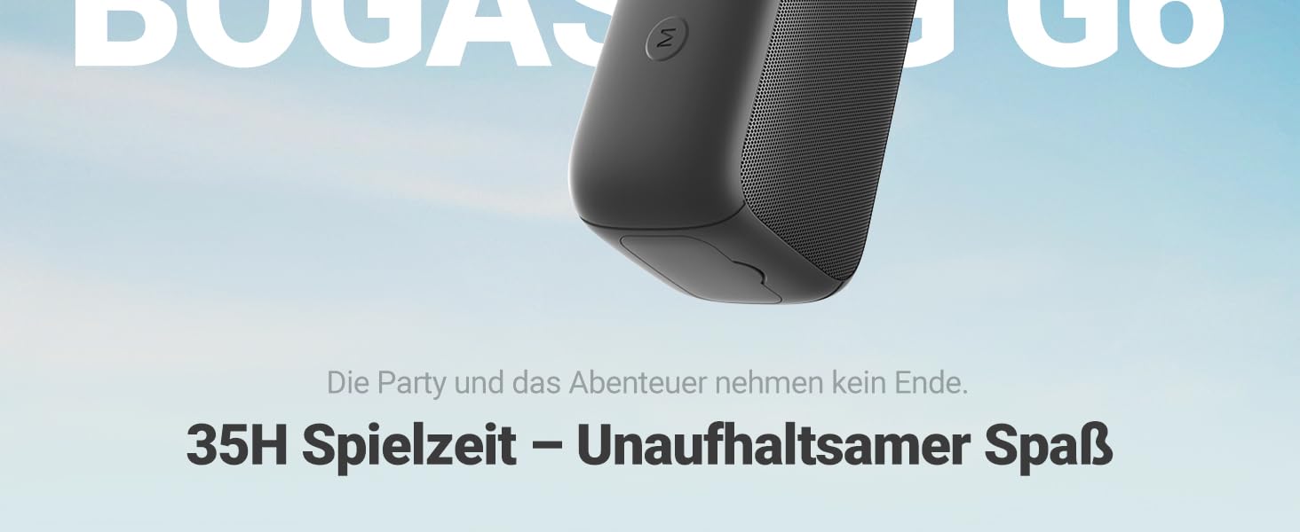 BOGASING G6: Портативна Bluetooth колонка 30W, 35 год, IPX6, USB, TF, AUX, мікрофон - Бежевий