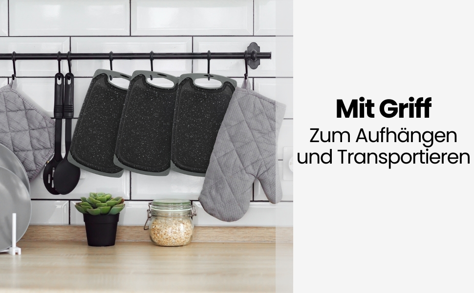 Набір з 6 дерев'яних підставок для сніданку з бамбука, 22x14x0,8 см, набір з 6 шт. (чорний/антрацит)