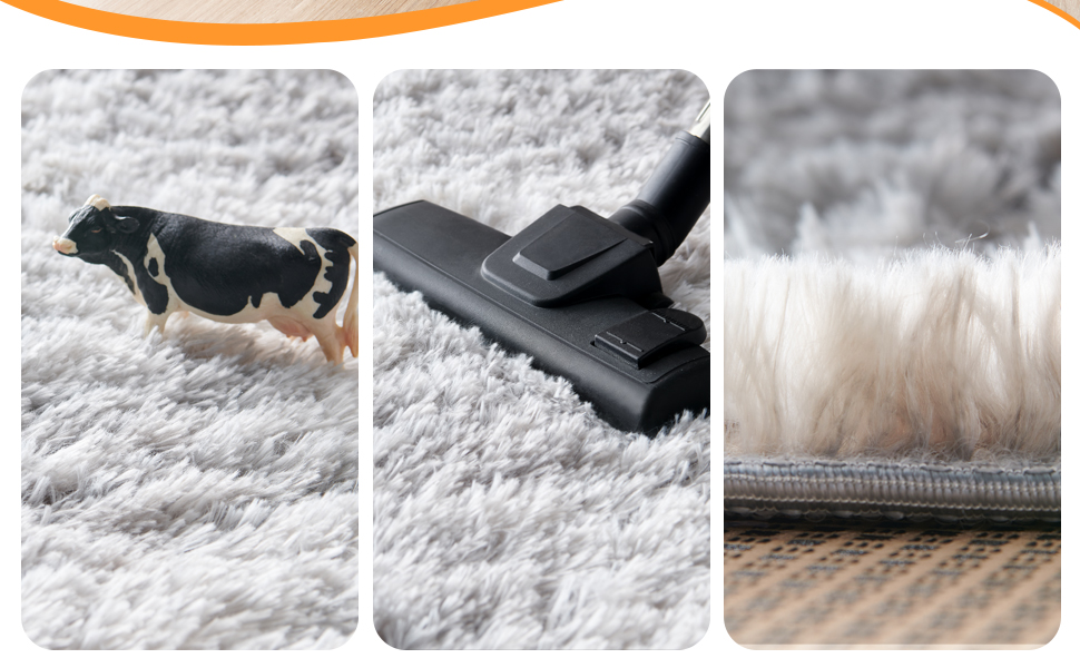 Килим для вітальні, дитячої, спальні 200x300 см, темно-синій, миючий, з антиковзанням, високий ворс