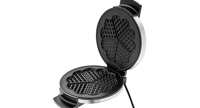WMF Lono Edition Heart-Shaped Waffle Maker - Adjustable Browning, Stainless Steel, 900W