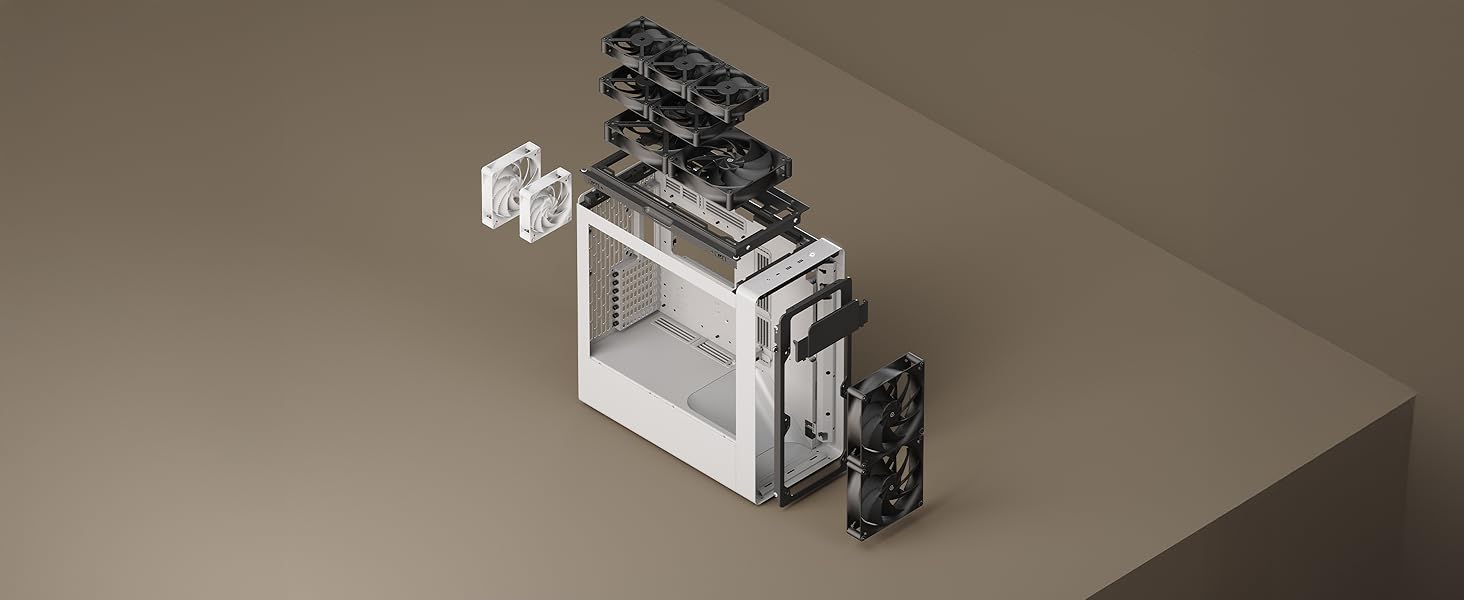 Корпус ПК HAVN BF 360 Flow: Midi-Tower з 3 вентиляторами, посилене охолодження, скло Tempered Glass, чорний