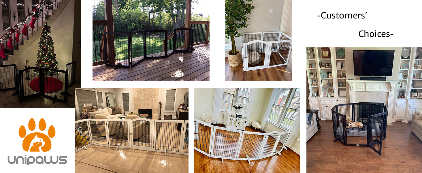 Захисне металеве ґратка для камінів Unipaws, огорожа для собак, 6 панелей, без свердління, для цуценят, 4 ніжки, білий колір