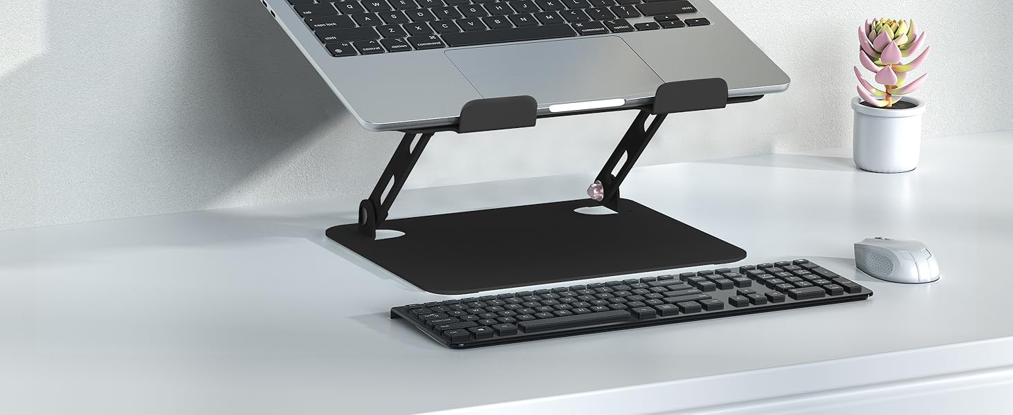 Adjustable Laptop Stand - Portable Riser & Ergonomic Computer Holder - Metal Laptop Mount for 10.6