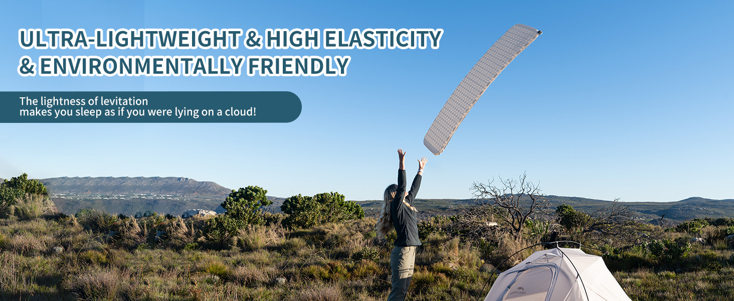 Naturehike Yugu: Саморозкладаний килимок для кемпінгу та трекінгу, 3.5 см, блакитний