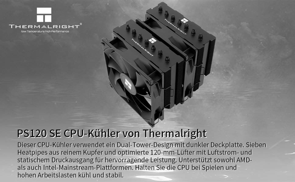 Thermalright Phantom Spirit 120 SE: Кулер для CPU з 7 heatpipes, 120mm вентилятор, технологія AGHP 4.0, під AMD AM4/AM5/Intel 1700/1150/1151/1200