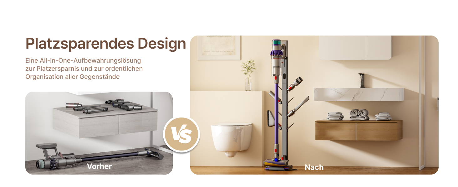 Стійка для пилосогів Dyson Gen5, V15, V12, V11, V10, V9, V8, V7, V6, Tineco S11, A10, A11, Eureka NEC180/280TL з 8 гаками, на підлогу, без свердління