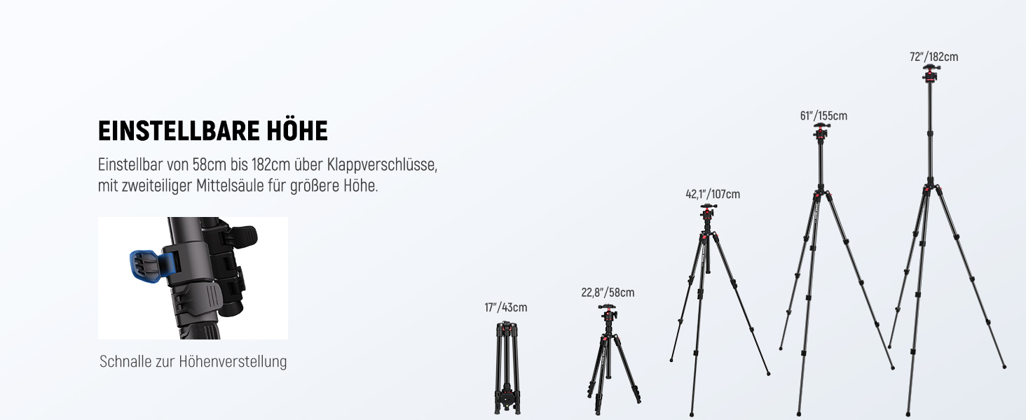 Штатив для камери NEEWER BASICS 77' з моноподом, кульковою головкою 360° та пластиною Arca QR, компактний, легкий, з алюмінію, для подорожей, відеозйомки, максимальне навантаження 6кг (TP14)