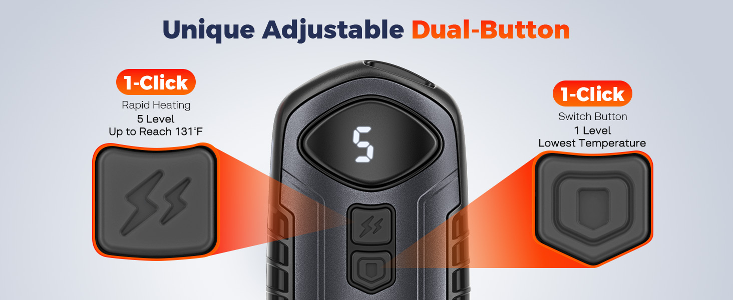 Грілки для рук акумуляторні, 2 шт, електричні портативні, 6000mAh, кишенькові, ультралегкі та тонкі, 5 режимів нагріву до 55°C, ідеально для кемпінгу (темно-сірий)
