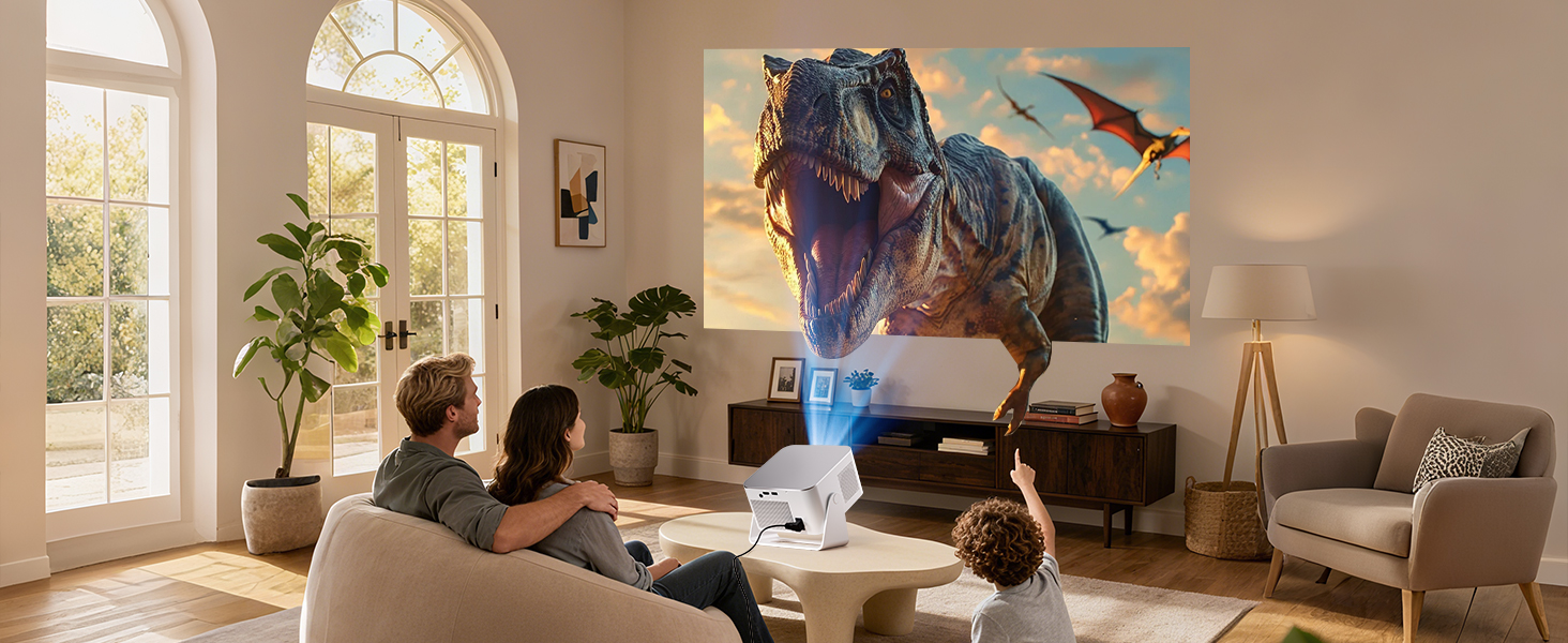 Magcubic Mini Beamer 4K/8K: Портативний проєктор з Android 14, WiFi 6, Bluetooth 5.4, автофокусом та 12W динаміком. Модель HY350MAX