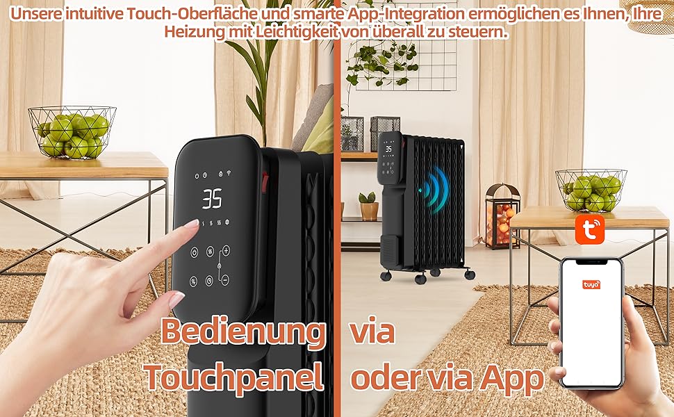 Масляний радіатор SHX 2000W з Wi-Fi, 3 режими, таймер 24г, термостат, Boost, до 40 м²