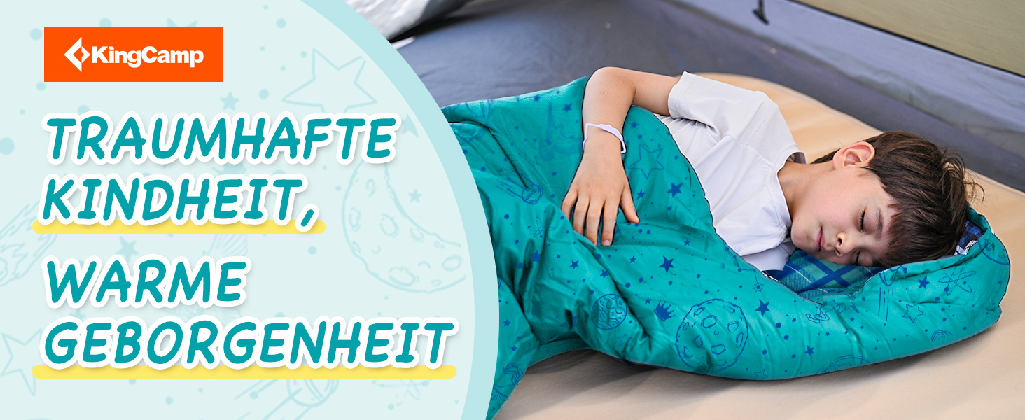 KingCamp Kids Sleeping Bag - Winter Warmth & 3-4 Season Comfort for Camping & Trekking - 170x70cm, 7°C Rating