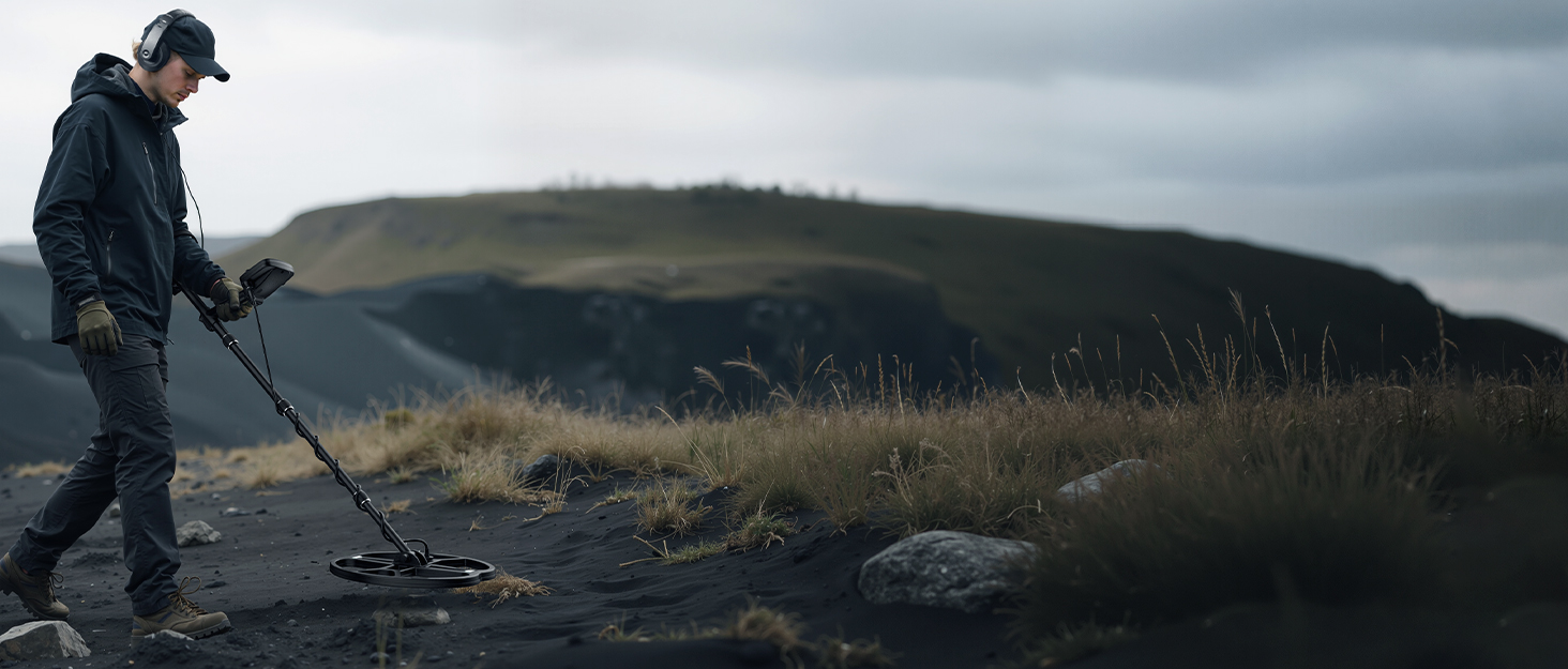 Металошукач професійний для дорослих Metalldetektor з 13'' водонепроникною котушкою DD, частота 19.23 кГц для пошуку срібла та золота, регульована балансування ґрунту, 3 режими пошуку, глибина виявлення 12''